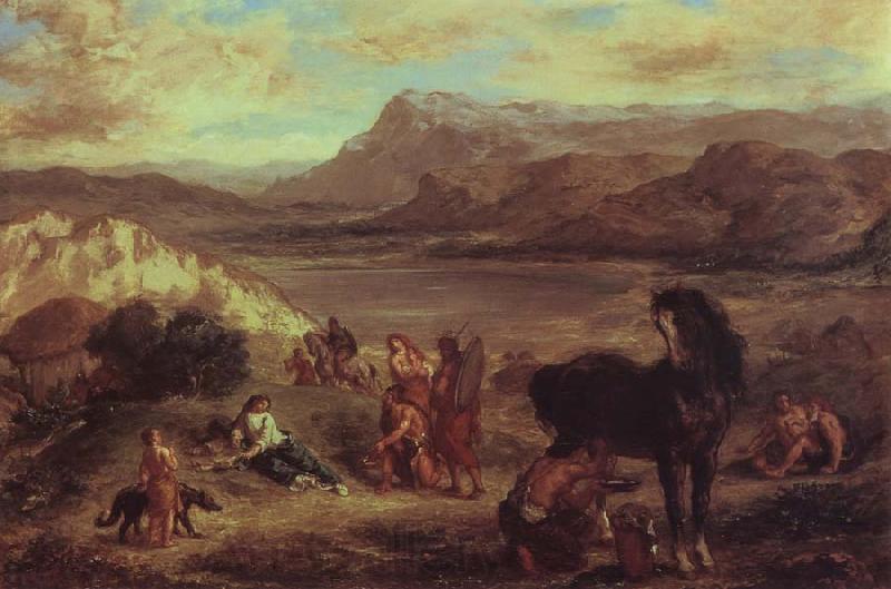 Eugene Delacroix Ovid in the Skythen Norge oil painting art